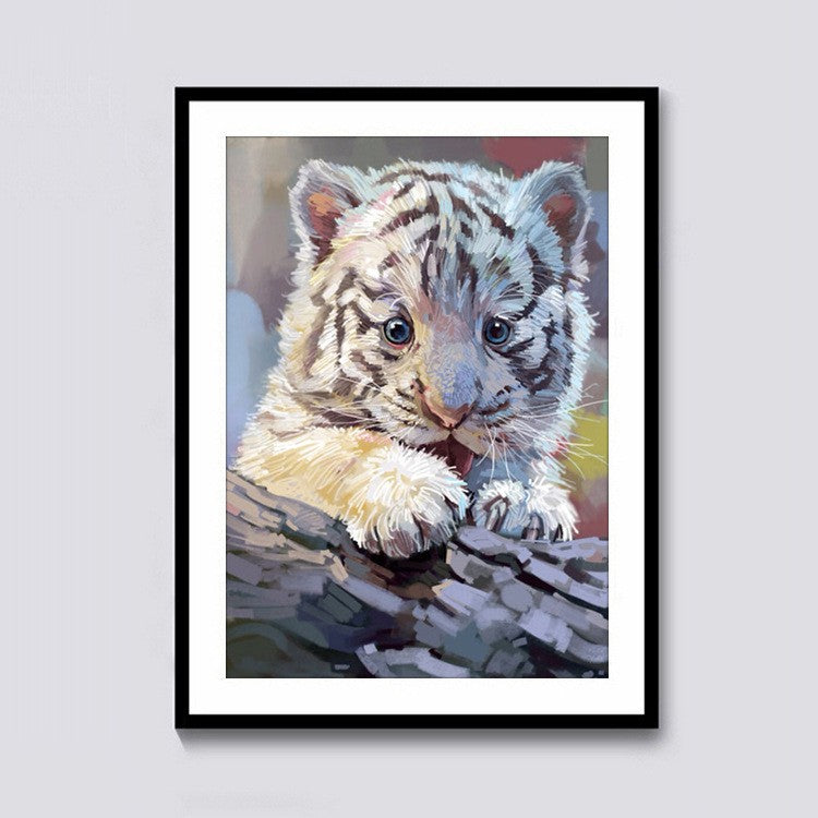 40x50CM-BABY white tiger- DIY 5D full Diamond Painting NO FRAMED