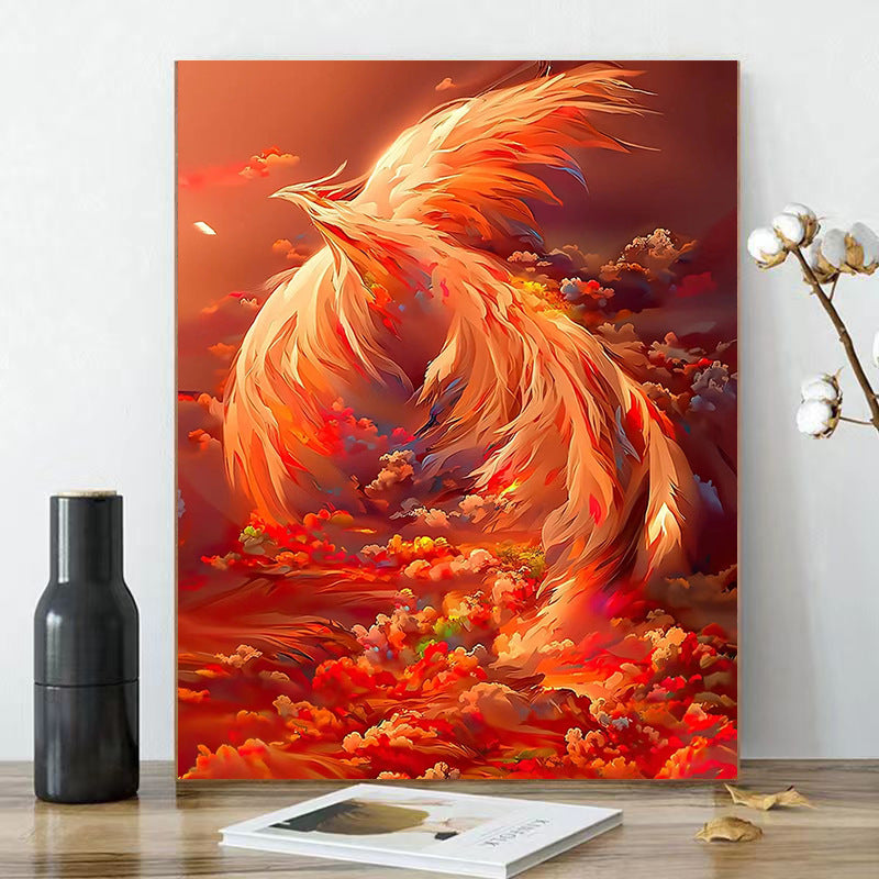 Phoenix DIY Oil Painting By Numbers with frame Canvas Wall Art For Living Room Home Decor 40x50cm