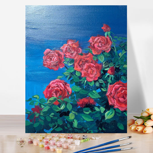 Rose Flower No Framed DIY Oil Painting By Numbers Canvas Wall Art For Living Room Home Decor 40*50CM