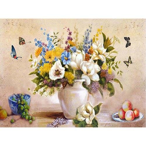 Flower No Framed DIY Oil Painting By Numbers Canvas Wall Art For Living Room Home Decor 40*50CM