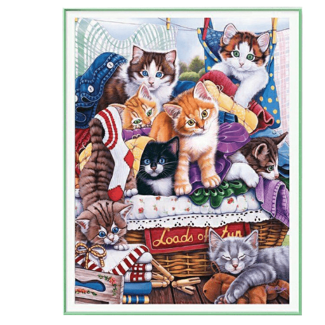 75x100cm Cute CAT Cross Stitch Kits 11CT Stamped Full Range of Embroidery Starter Kit for Beginners Pre-Printed Pattern