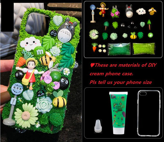 Totoro Handmade Cream Glue Diy Phone Case