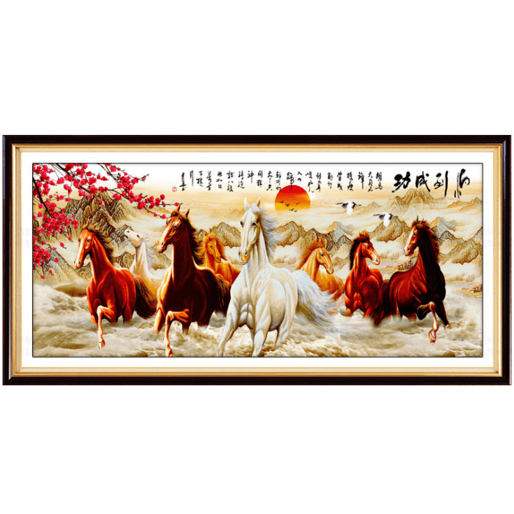 150x65cm Horse Cross Stitch Kits 11CT Stamped Full Range of Embroidery Starter Kit for Beginners Pre-Printed Pattern