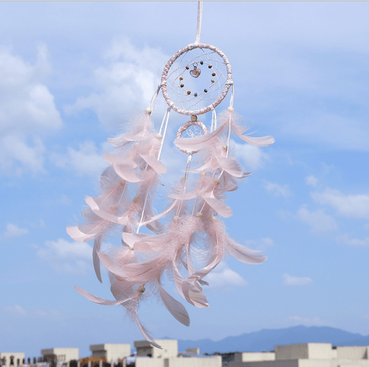 Handmade Dream Catcher With Light Room Decor Feather Weaving Wind Chimes Religious Mascot