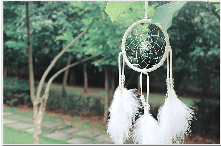 Handmade Dream Catcher With Light Room Decor Feather Weaving Wind Chimes Religious Mascot