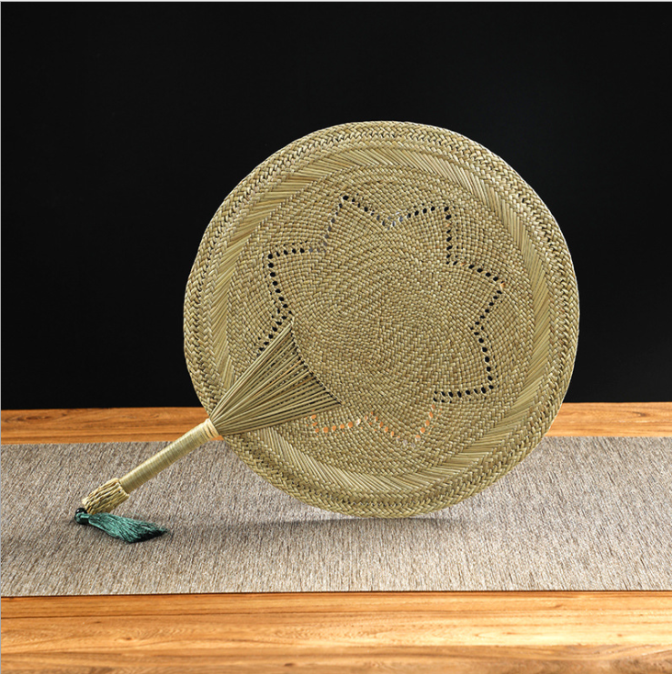 Hand-Woven Fan Cattail Leaf Braided Fan
