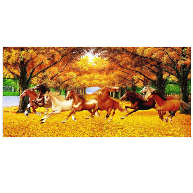 100x40cm Horse Cross Stitch Kits 11CT Stamped Full Range of Embroidery Starter Kit for Beginners Pre-Printed Pattern