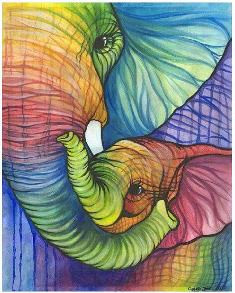 25CMX30CM-elephants 5D Diamond Painting DIY Pictures-A353