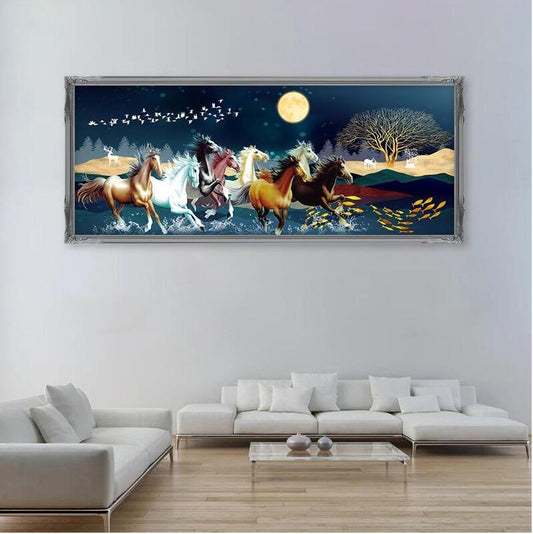 150x60CM Horse and moon FULL Drilled Diamond Painting M9769