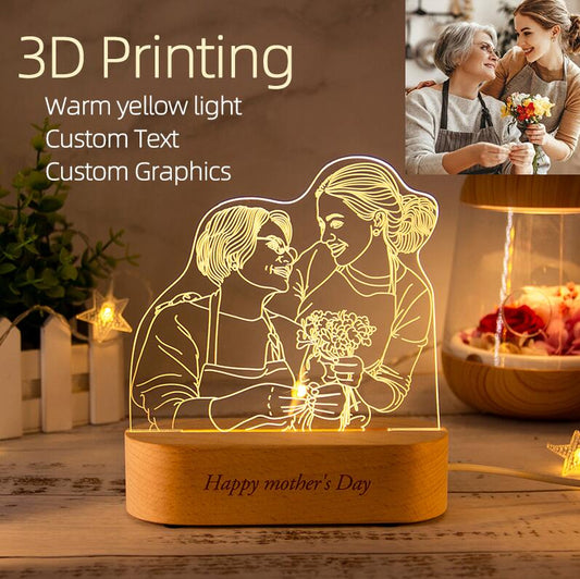 Personalized Custom Picture Photo Night Lamp Text Customized Valentine's Day Wedding Anniversary Birthday 3D Night Light Gifts