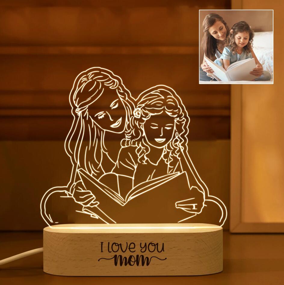 Personalized Custom Picture Photo Night Lamp Text Customized Valentine's Day Wedding Anniversary Birthday 3D Night Light Gifts