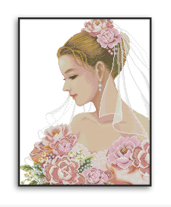 60x80CM Bride Full Diamond Painting NO Frame Round diamond