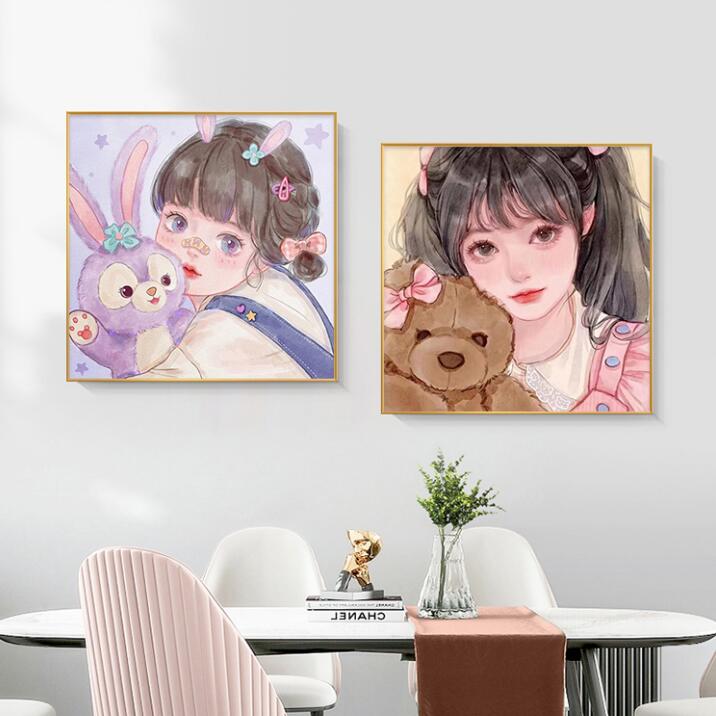 50x50CM -Cute girl DIY 5D full Diamond Painting, great gift for kids and friends. NO FRAME