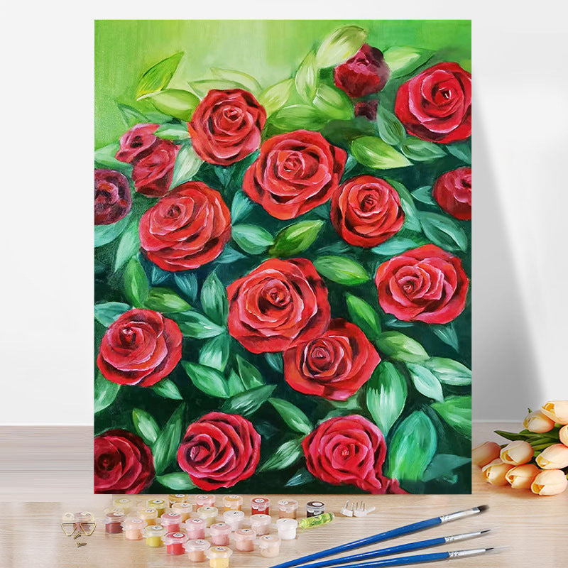 Rose Flower No Framed DIY Oil Painting By Numbers Canvas Wall Art For Living Room Home Decor 40*50CM