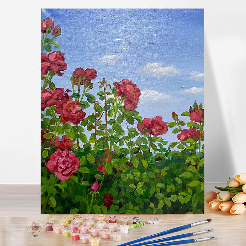 Rose Flower No Framed DIY Oil Painting By Numbers Canvas Wall Art For Living Room Home Decor 40*50CM