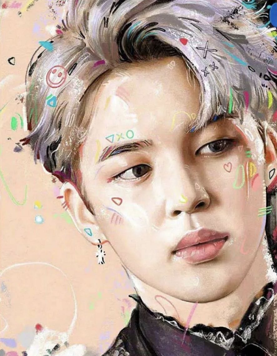 30x40CM JIMIN BTS 5D Full Diamond Painting NO Frame round diamond