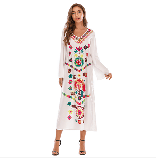 Bohemian Tassel Print Dress Women's Dress Beach Dress
