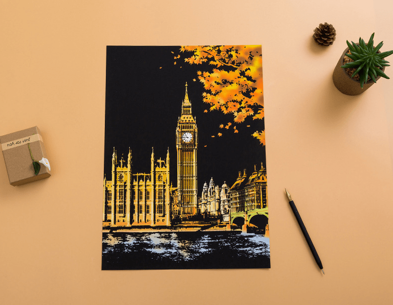 Scratch Art Paper Painting Sketch Scratch Painting Creative Gift Scratch Board for Adult and Kids with 5 Tools