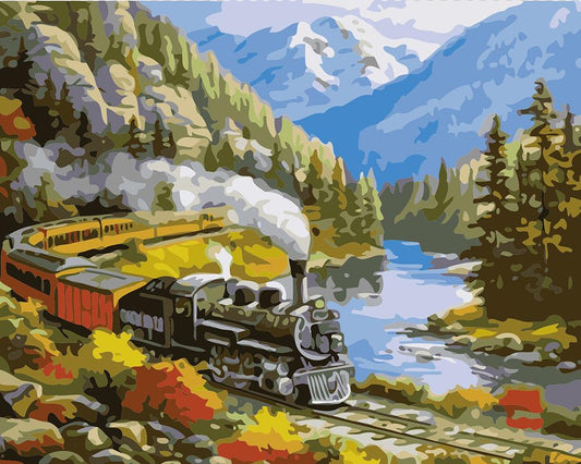 Train No Framed DIY Oil Painting By Numbers Canvas Wall Art For Living Room Home Decor 40*50CM