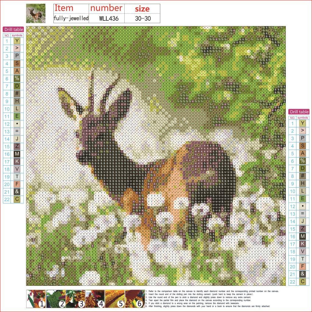 30X30CM-Deer-5D Full Diamond Painting DIY Pictures WLL436