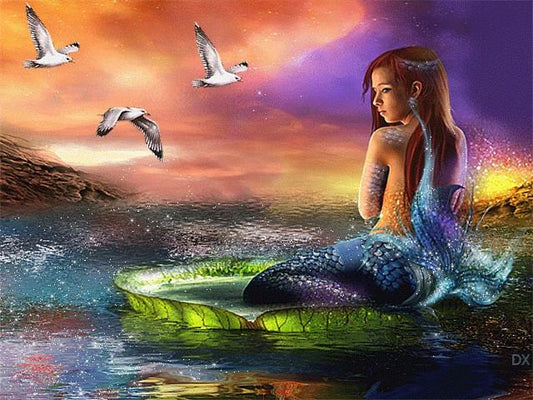 40X30CM-Mermaid-5D Full Diamond Painting DIY Pictures -WLL488