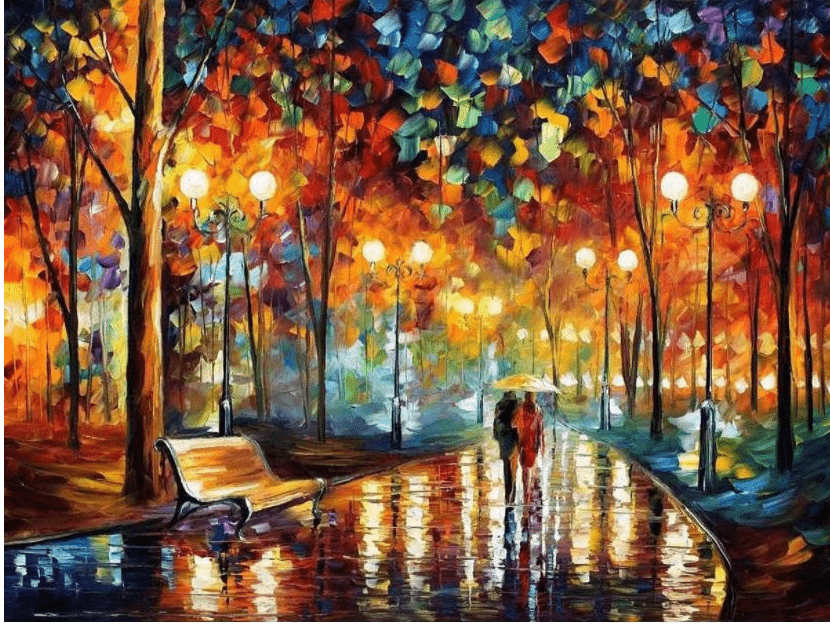 Lovers in the rain No Framed DIY Oil Painting By Numbers Canvas Wall Art For Living Room Home Decor 40*50CM