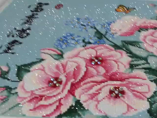 100x40cm peony（Special beads） 5d diy diamond painting full drill NO FRAME