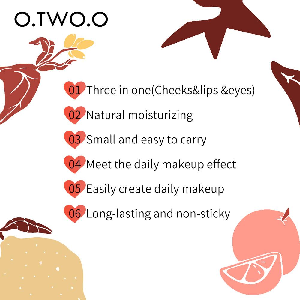 8PCS O.TWO.O Multifunctional Makeup Palette 3 IN 1 Lipstick Blush For Face Eyeshadow Lightweight Matte Lip Tint Natural Face Blush