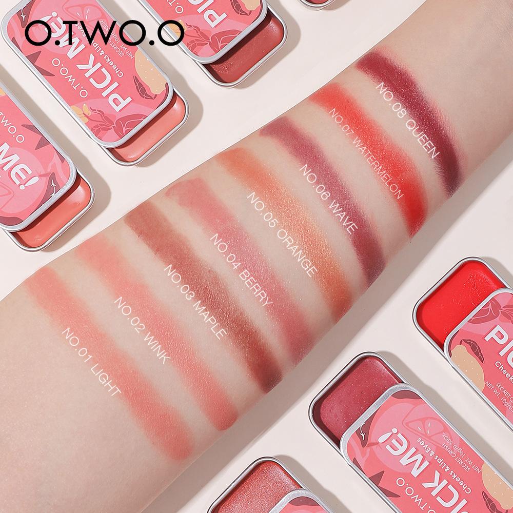 8PCS O.TWO.O Multifunctional Makeup Palette 3 IN 1 Lipstick Blush For Face Eyeshadow Lightweight Matte Lip Tint Natural Face Blush