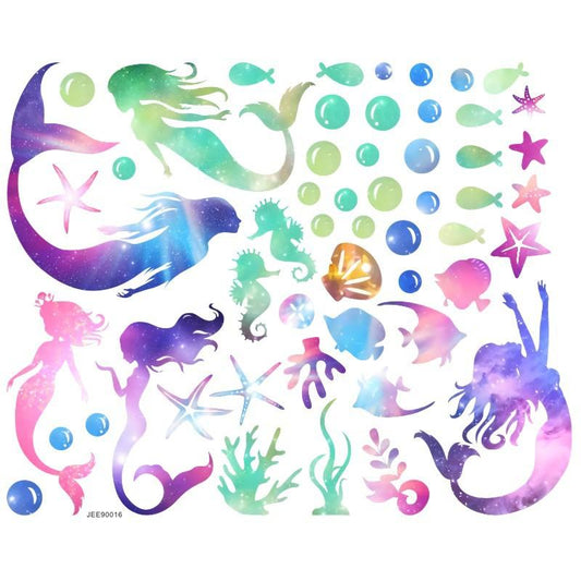 Mermaid Wall Sticker Children's Bedroom Decoration PVC Creative Color Graffiti Sticker