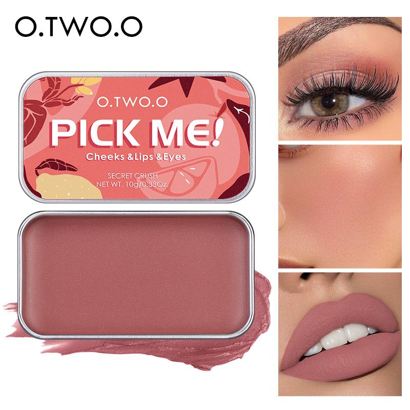 8PCS O.TWO.O Multifunctional Makeup Palette 3 IN 1 Lipstick Blush For Face Eyeshadow Lightweight Matte Lip Tint Natural Face Blush