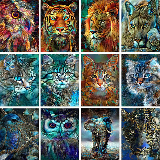 Animals Graffiti DIY Oil Painting By Numbers Home Decor Picture Canvas
