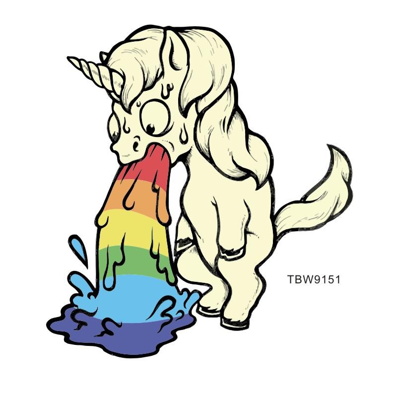 Funny Unicorn Vomiting Rainbow Toilet Sticker