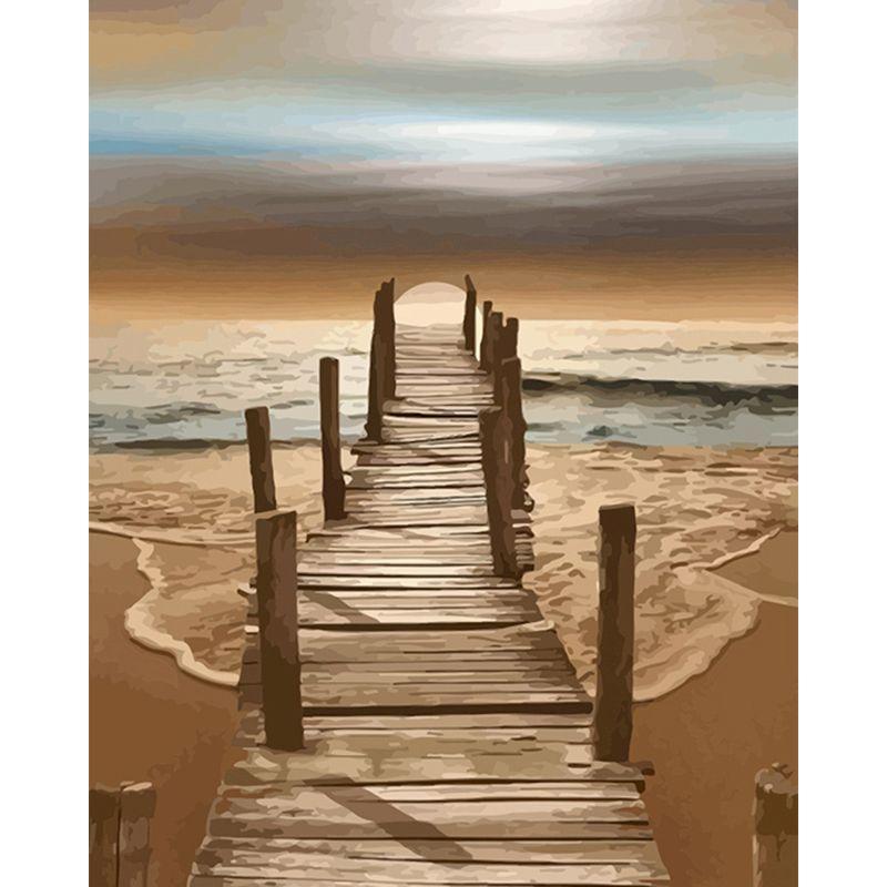 Sandy Beach Paint By Numbers For Adults Kids Handpainted Landscape Oil Painting Canvas Drawing DIY Gift Home Wal