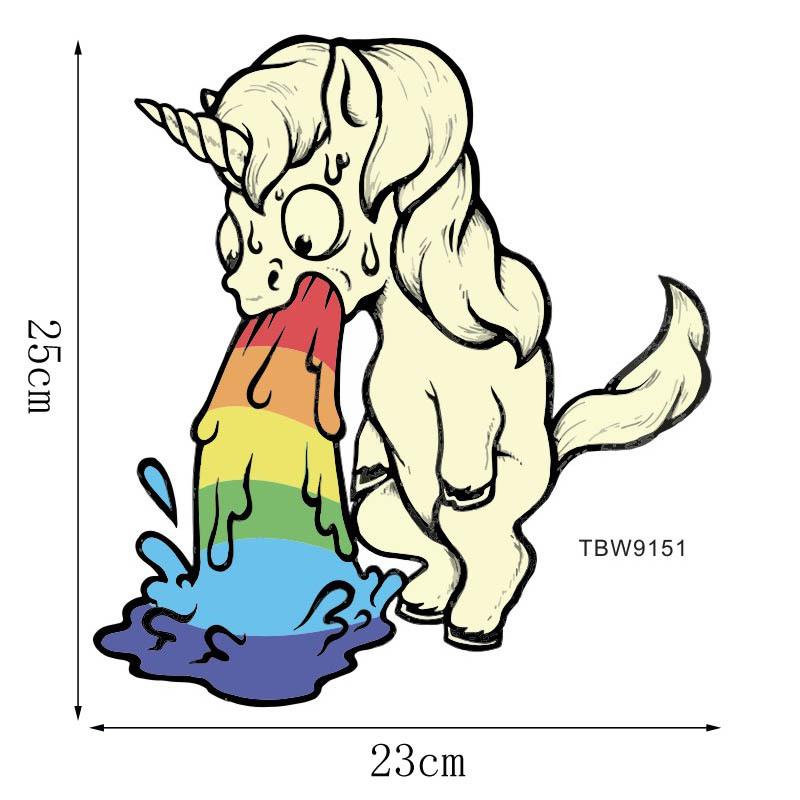 Funny Unicorn Vomiting Rainbow Toilet Sticker