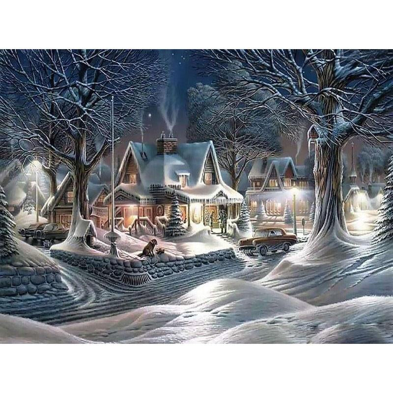 DIY 5D Diamond Painting House Diamond Embroidery Winter Snow Scenery Full Square/Round