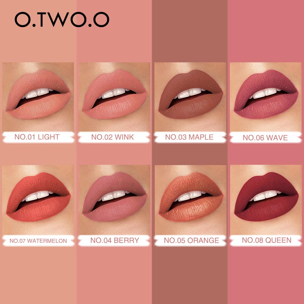 8PCS O.TWO.O Multifunctional Makeup Palette 3 IN 1 Lipstick Blush For Face Eyeshadow Lightweight Matte Lip Tint Natural Face Blush