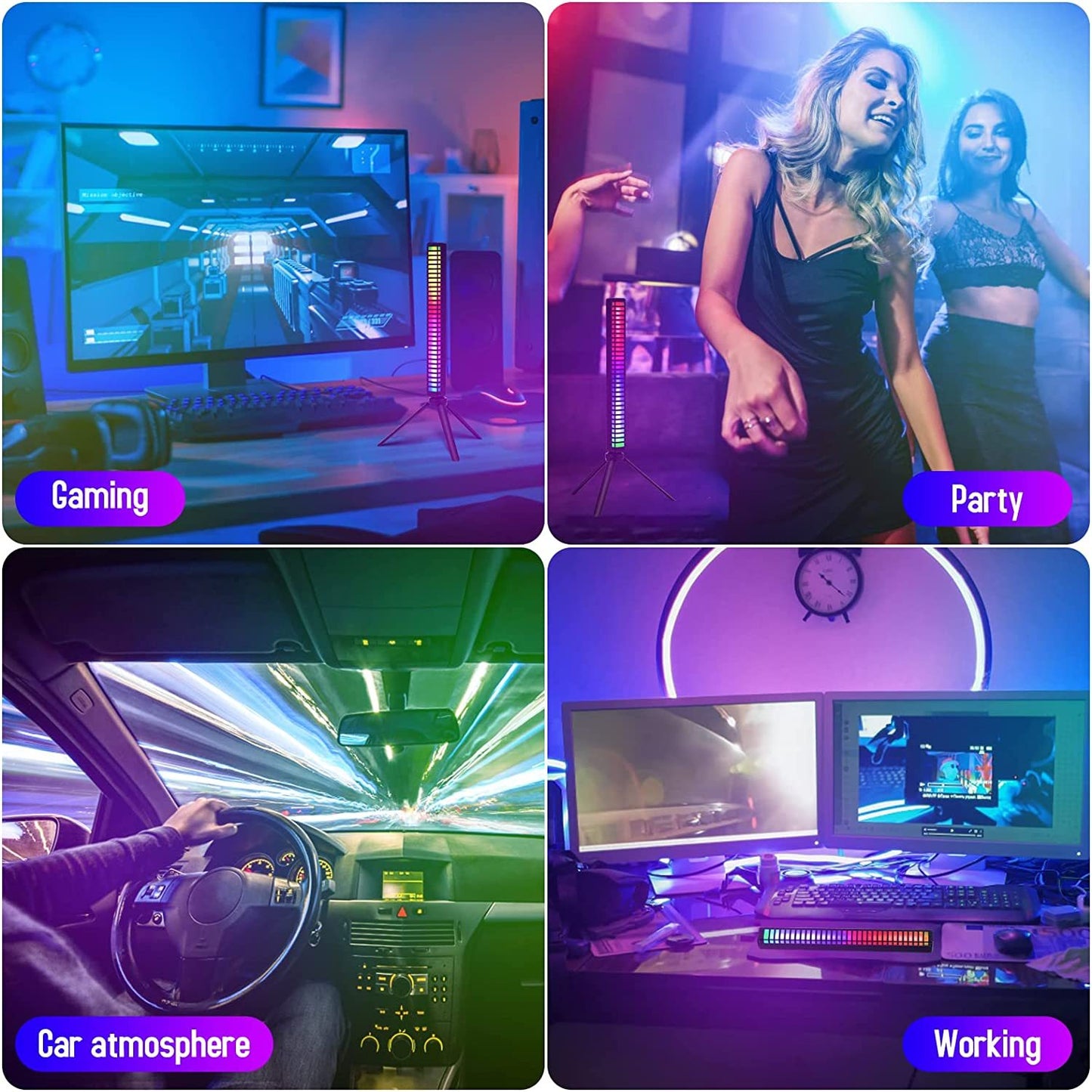 RGB Sound Control Music Pickup Rhythm Lights with APP & Built-in Battery