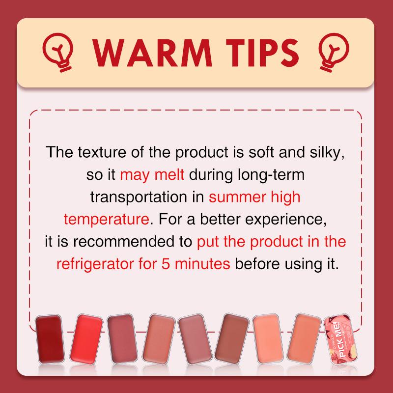 8PCS O.TWO.O Multifunctional Makeup Palette 3 IN 1 Lipstick Blush For Face Eyeshadow Lightweight Matte Lip Tint Natural Face Blush