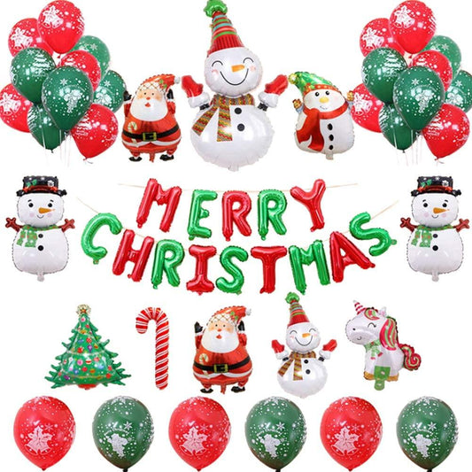 37pcs Merry Christmas Balloons Set