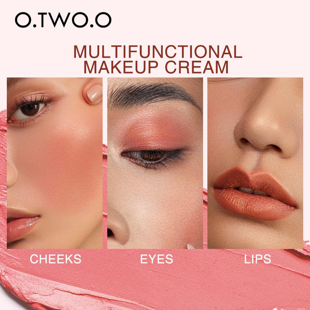 8PCS O.TWO.O Multifunctional Makeup Palette 3 IN 1 Lipstick Blush For Face Eyeshadow Lightweight Matte Lip Tint Natural Face Blush