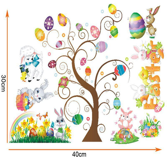 Easter Wall Sticker Bedroom Decoration PVC Rabbit Wall Sticker