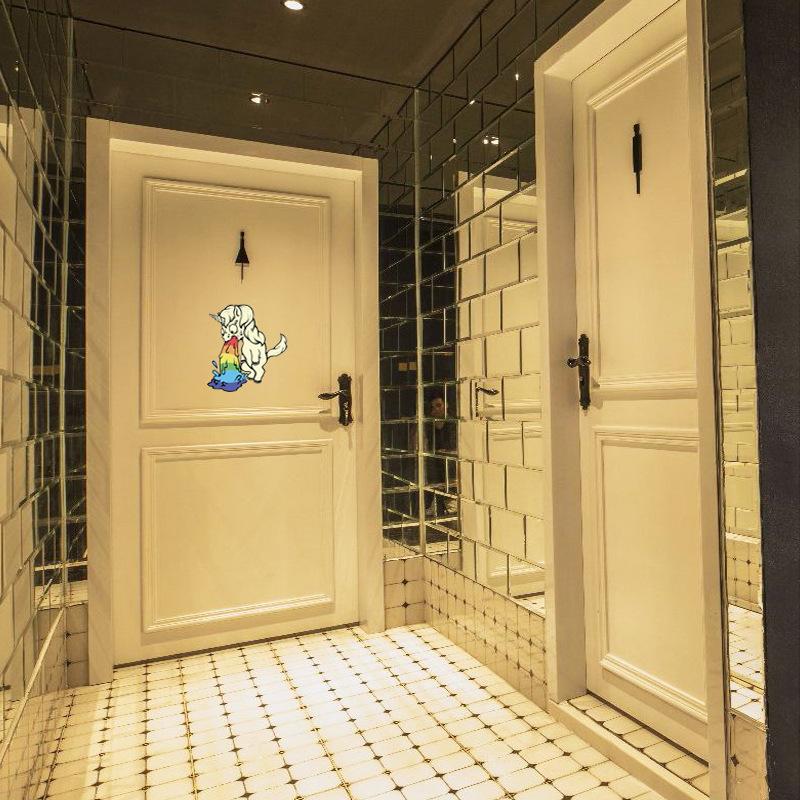 Funny Unicorn Vomiting Rainbow Toilet Sticker