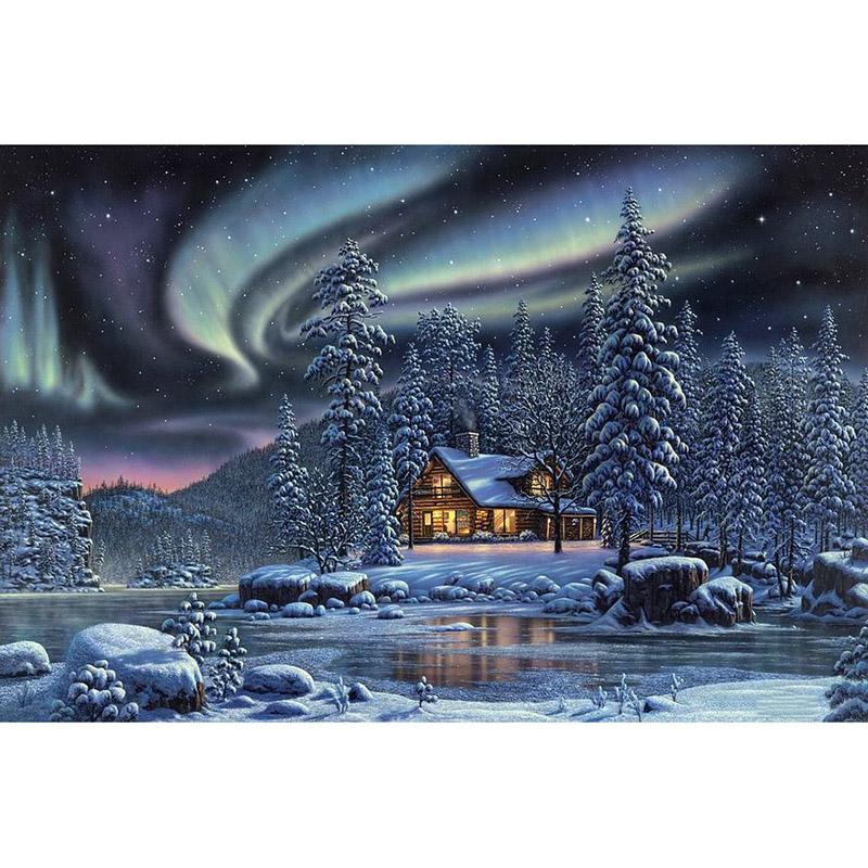 DIY 5D Diamond Painting House Diamond Embroidery Winter Snow Scenery Full Square/Round