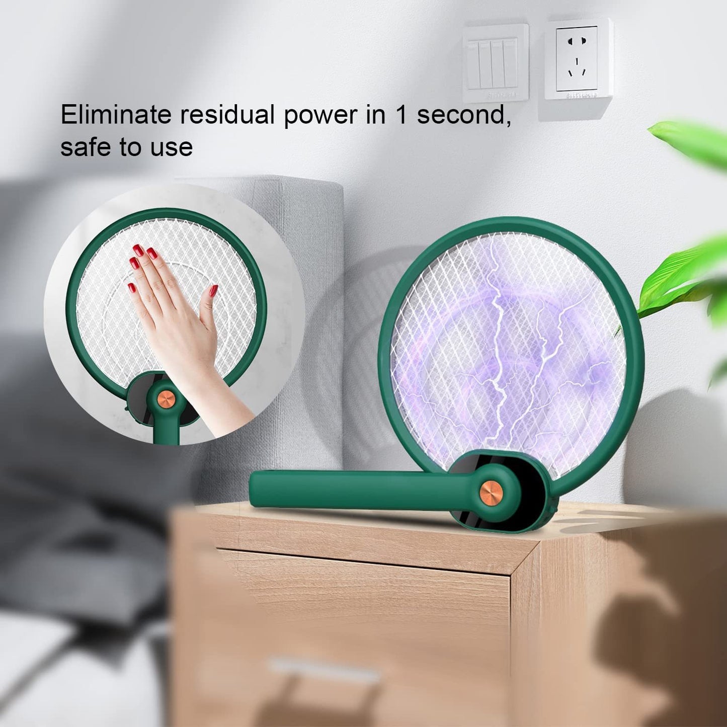 Mosquito Killer,Foldable Fly Swatter Bug Zapper Lamp,Racket 2 in 1,Auto-On Attract to Zap Flying Insects
