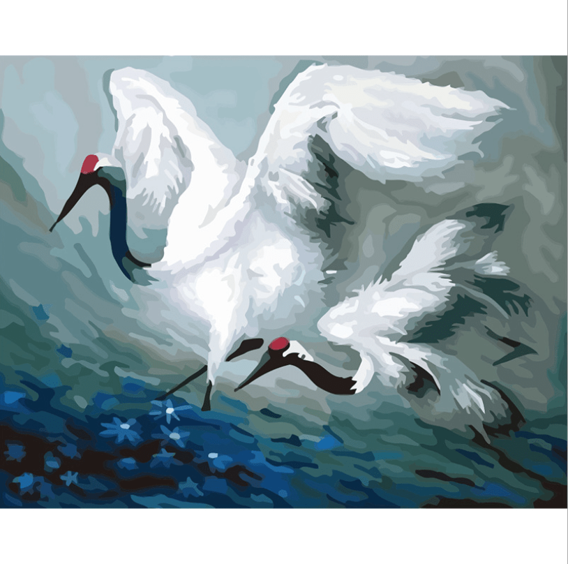 Crane No Framed DIY Oil Painting By Numbers Canvas Wall Art For Living Room Home Decor 40x50cm